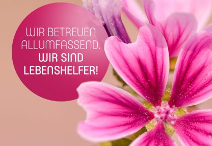 Wir betreuen allumfassend. Wir sind Lebenshelfer!