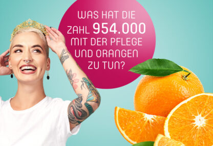 Was hat die Zahl 954.000 mit der Pflege und Orangen zu tun?