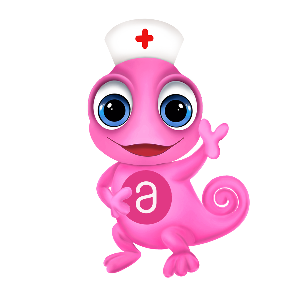 Maskottchen Leon medizinische Behandlungspflege