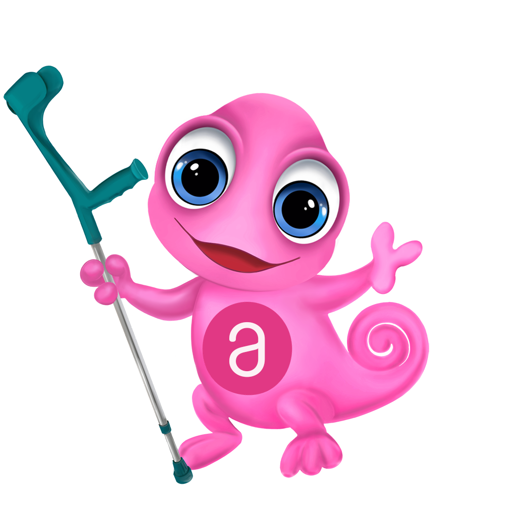 Maskottchen Leon Reha-Hilfsmittel