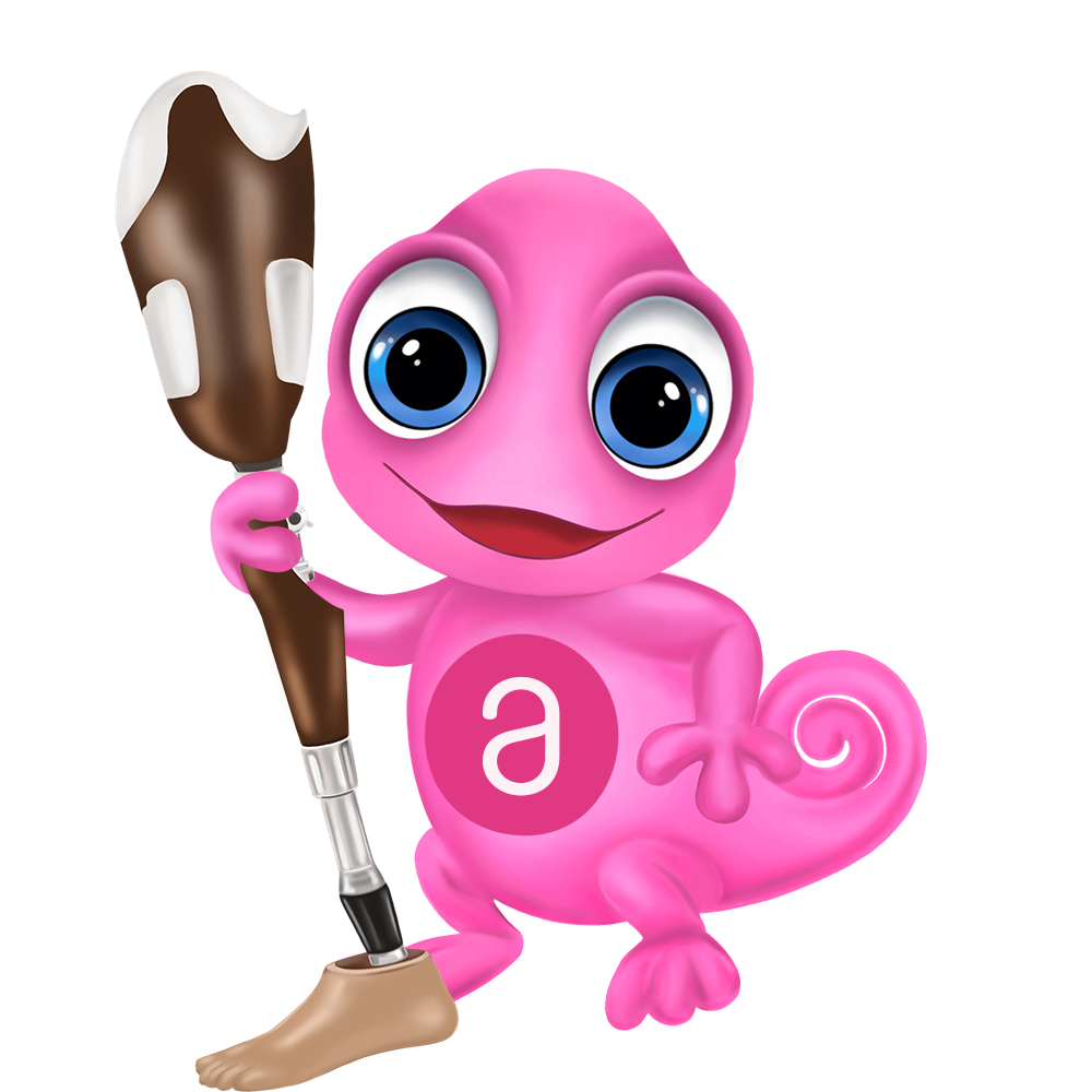 Maskottchen Leon individuelle Reha-Produkte