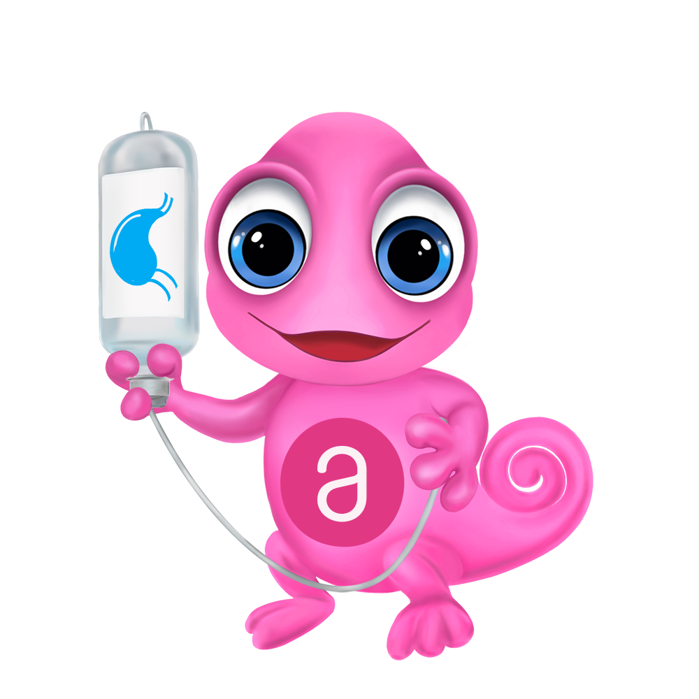 Maskottchen Leon Enterale Ernaehrung