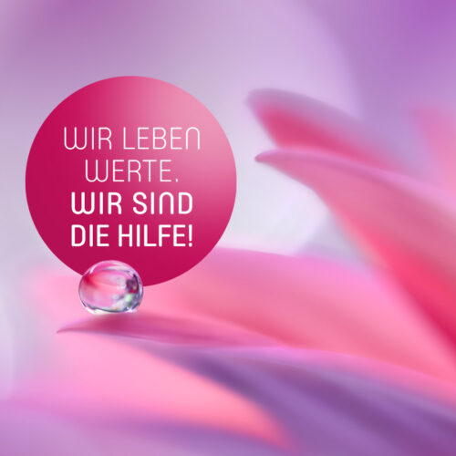 Wir leben Werte. Wir sind die Hilfe!