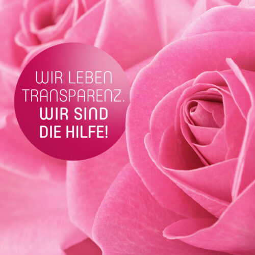 Wir leben Transparenz. Wir sind die Hilfe!