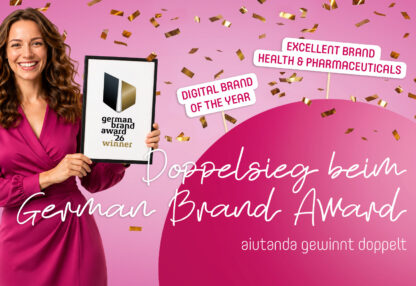 Doppelsieg beim German Brand Award - aiutanda gewinnt doppelt | Excellent Brand Health & Pharmaceuticals | Digital Brand of the Year