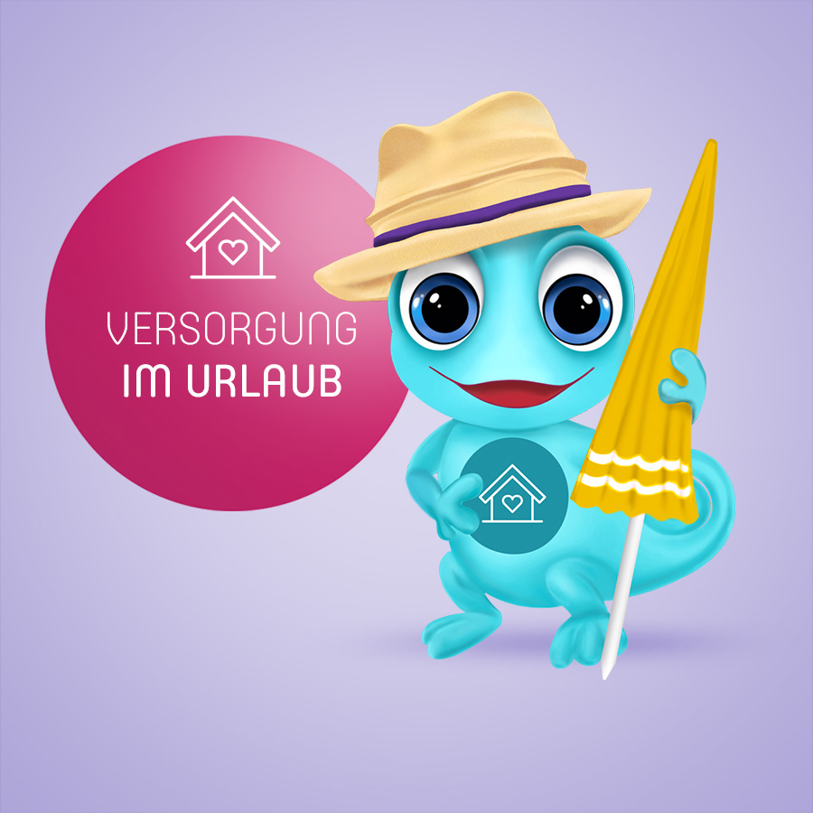 Maskottchen Leon Versorgung im Urlaub