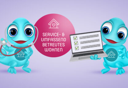 Maskottchen Tanda & Leon Service- & umfassend betreutes Wohnen