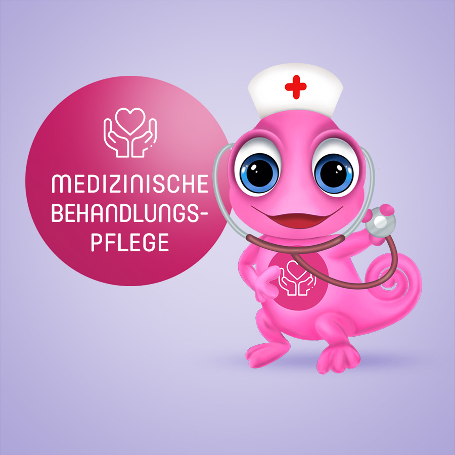 Maskottchen Leon medizinische Behandlungspflege