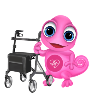 Pinkes Maskottchen Hilfsmittel Homecare