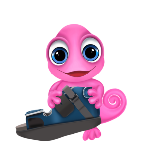 Pinkes Maskottchen Hilfsmittel Orthopädieschuhtechnik