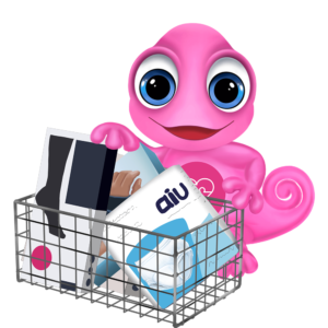 Pinkes Maskottchen Hilfsmittel Sanitätshaus