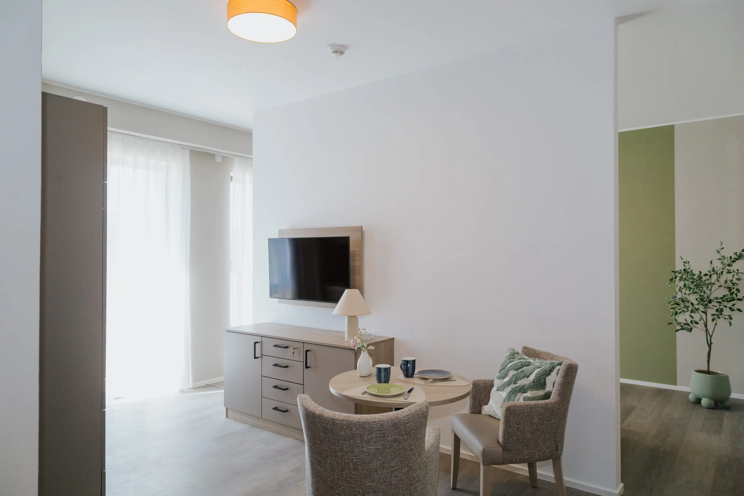 Betreutes Wohnen: Apartment mit Wohn- und Schlafbereich