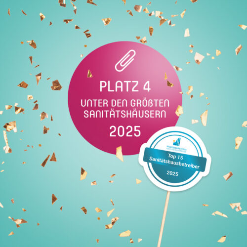 "Platz 4 unter den größten Sanitätshäusern 2025" - Ranking pflegemarkt.com